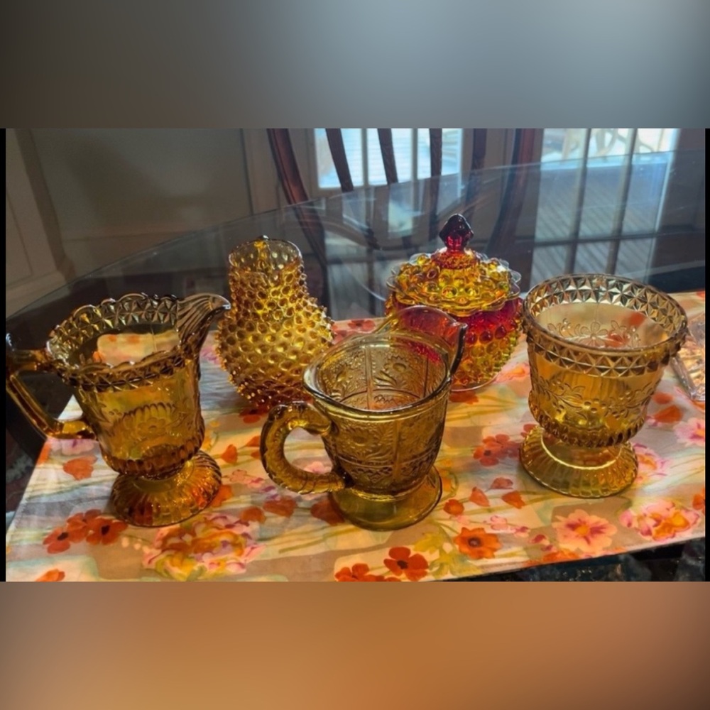 Vintage Amber Glassware sold separately